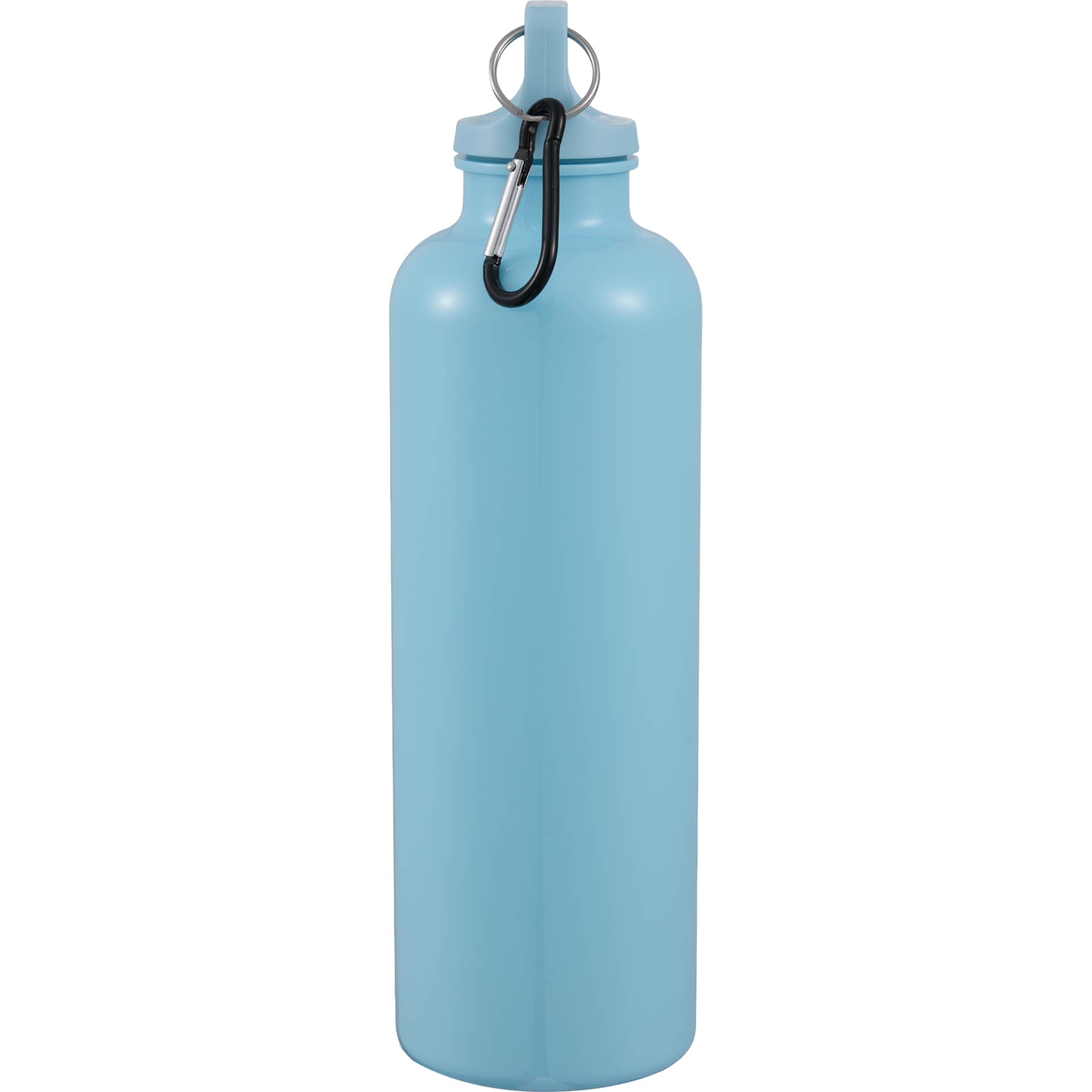 Right View of Blue Race 25oz  Recycled Bottle with Carabiner plain