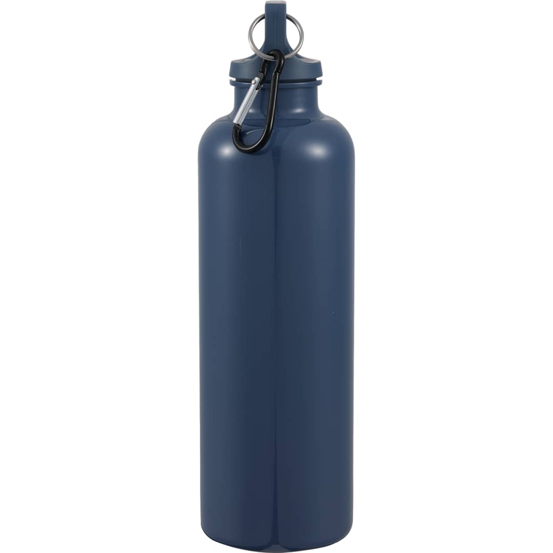 Right View of Blue Race 25oz  Recycled Bottle with Carabiner plain