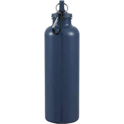 Right View of Blue Race 25oz  Recycled Bottle with Carabiner plain