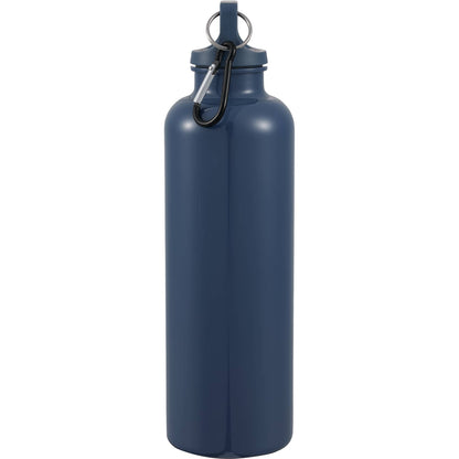 Right View of Blue Race 25oz  Recycled Bottle with Carabiner plain
