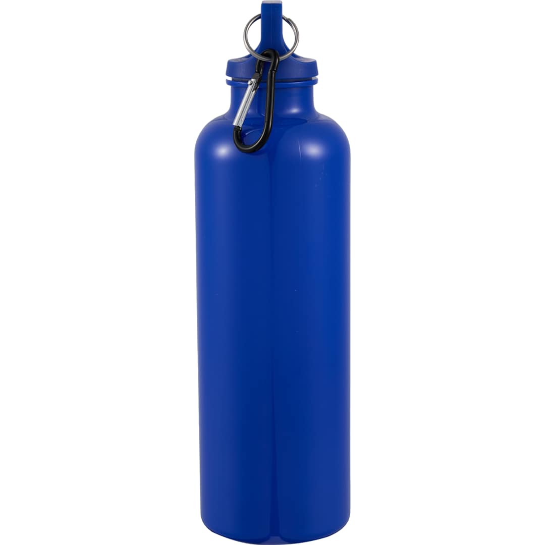 Right View of Blue Race 25oz  Recycled Bottle with Carabiner plain