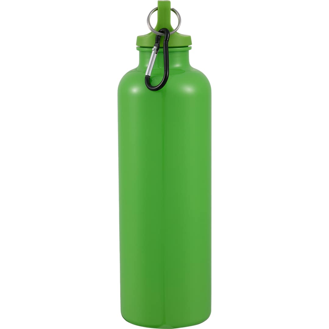 Right View of Green Race 25oz  Recycled Bottle with Carabiner plain