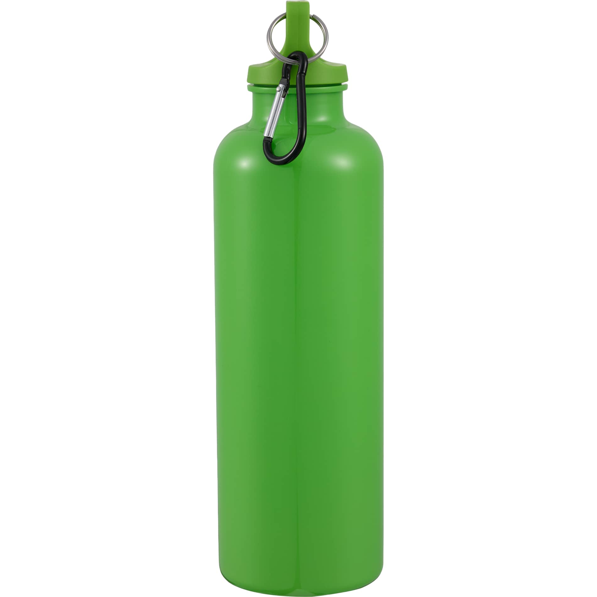Right View of Green Race 25oz  Recycled Bottle with Carabiner plain