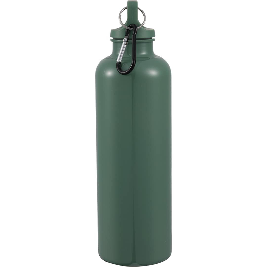 Right View of Green Race 25oz  Recycled Bottle with Carabiner plain