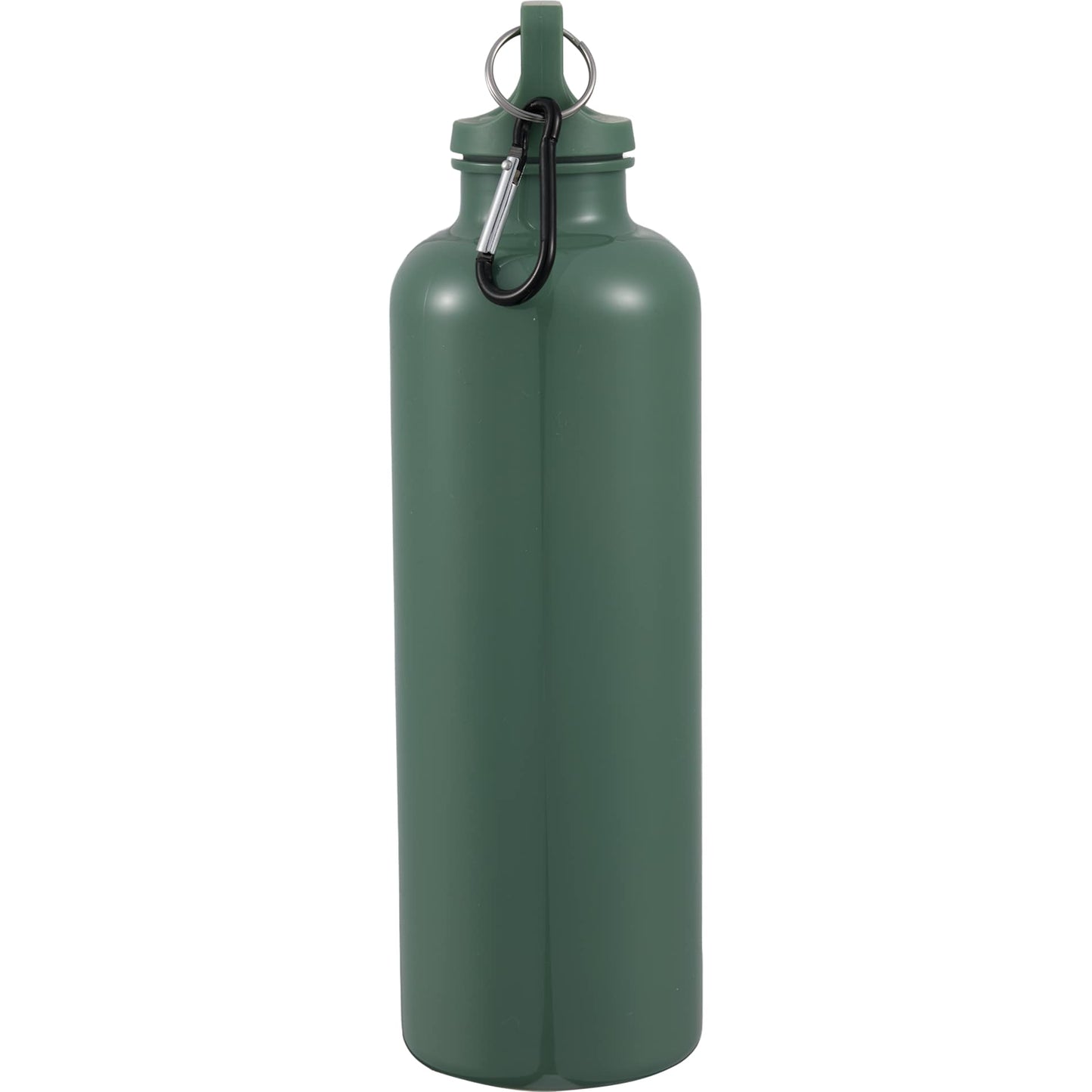 Right View of Green Race 25oz  Recycled Bottle with Carabiner plain