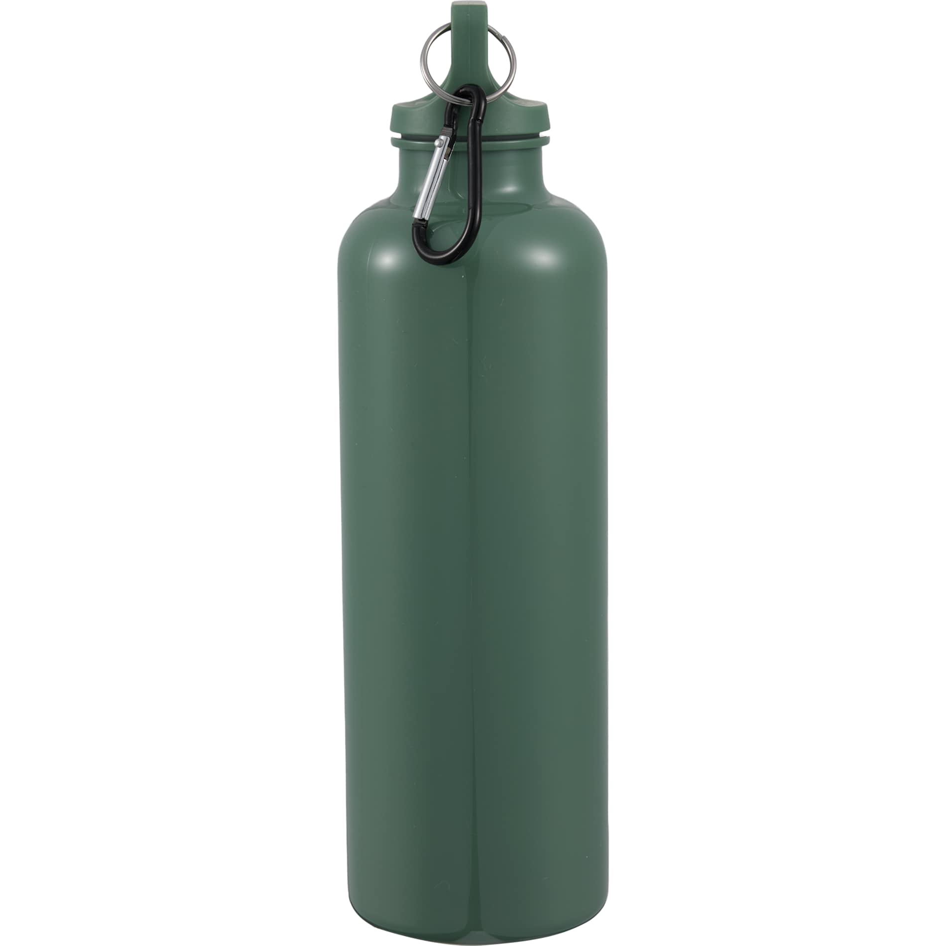 Right View of Green Race 25oz  Recycled Bottle with Carabiner plain