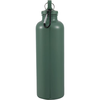 Right View of Green Race 25oz  Recycled Bottle with Carabiner plain