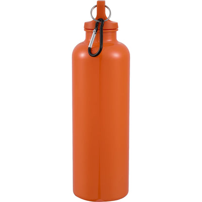 Right View of Orange Race 25oz  Recycled Bottle with Carabiner plain