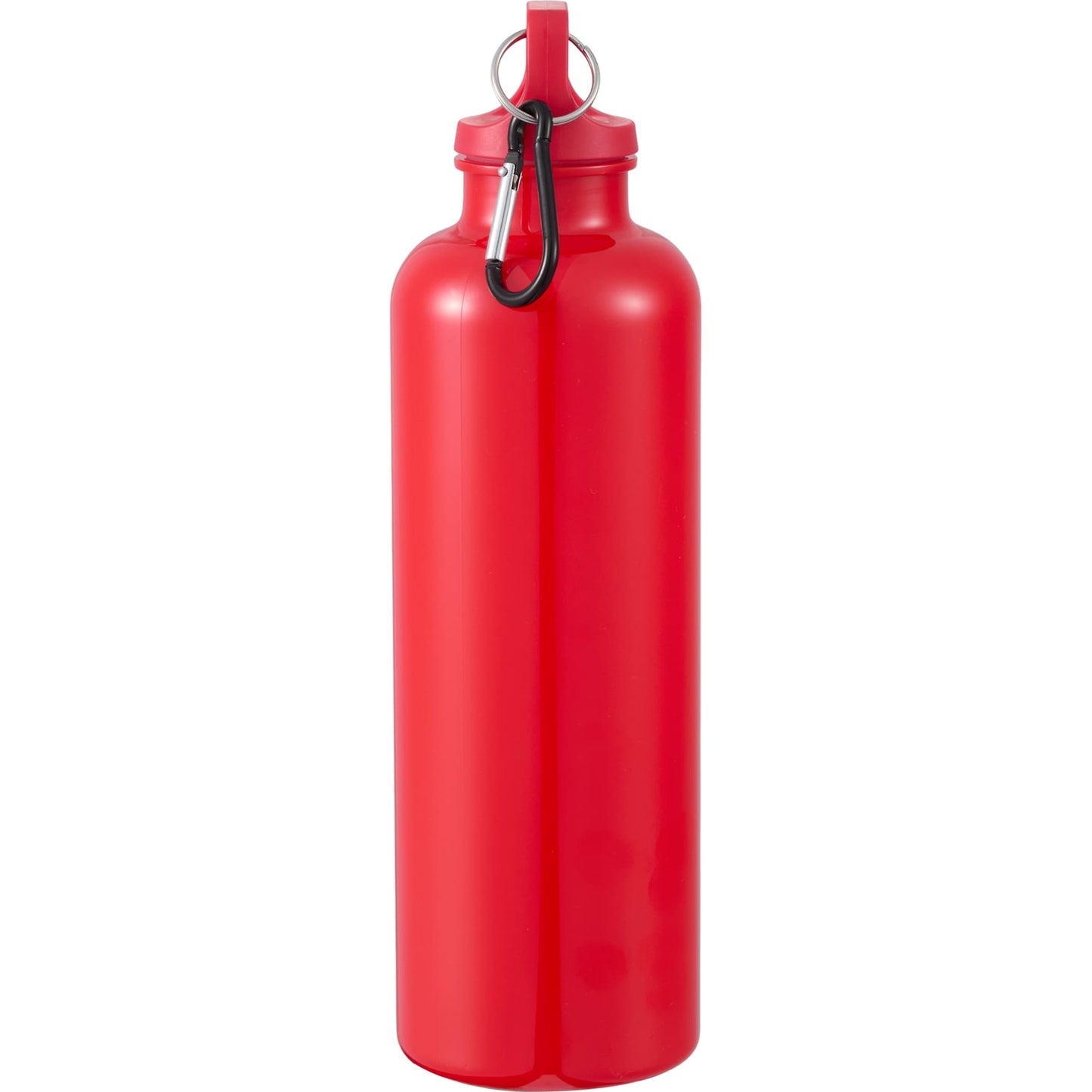 Right View of Red Race 25oz  Recycled Bottle with Carabiner plain