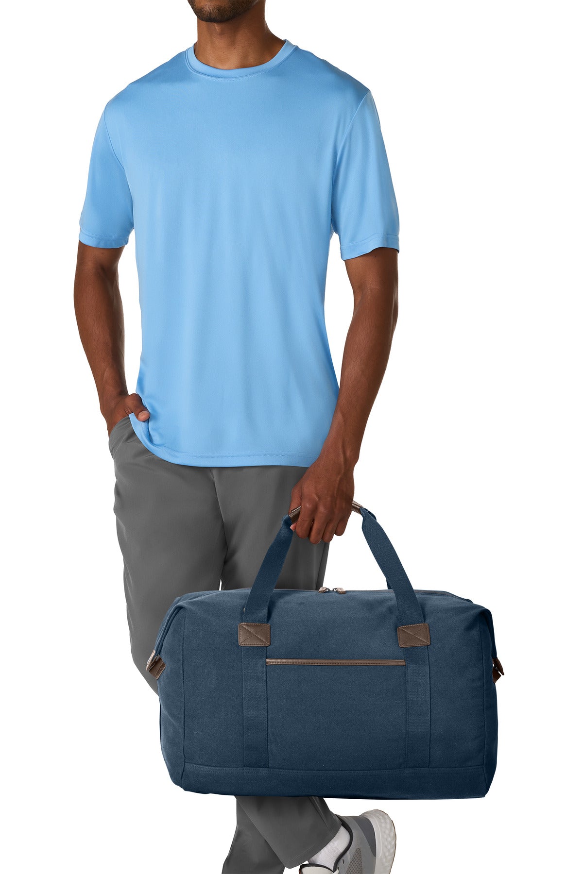 RiverBlNv Port Authority Washed Canvas Duffel BG8030