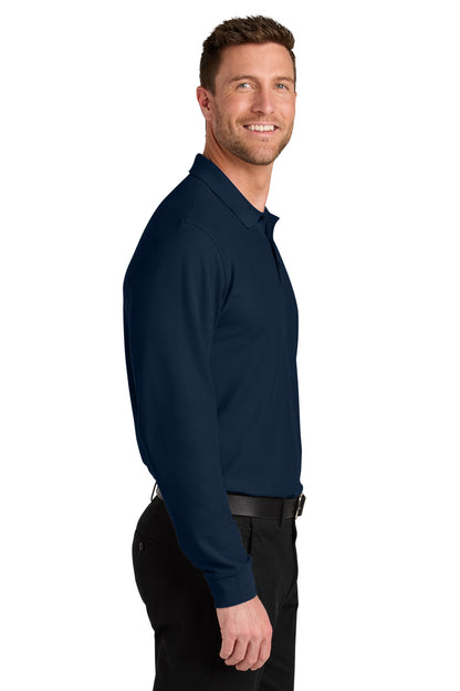 RiverBlNv Port Authority Wearever Signature Pique Long Sleeve Polo K200LS