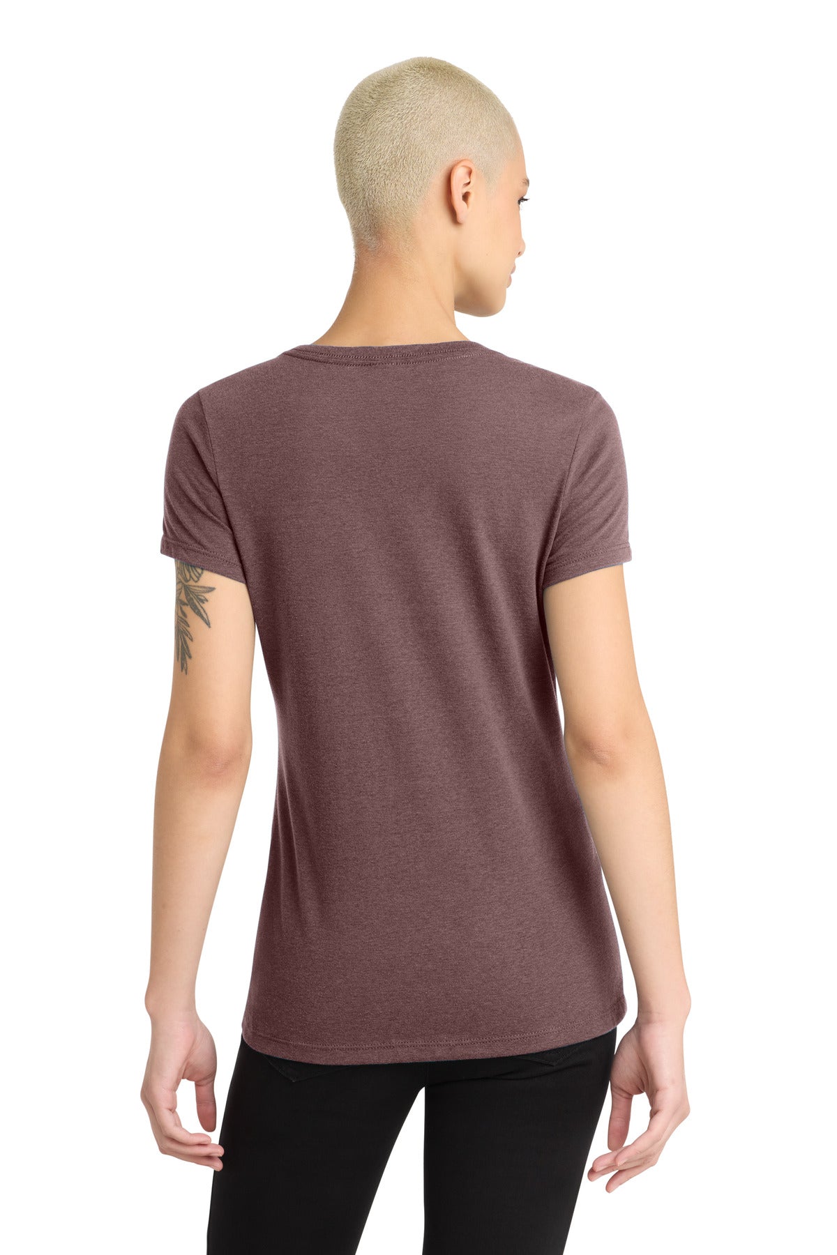Rose Fleck District Women's Perfect Blend CVC V-Neck Tee. DM1190L