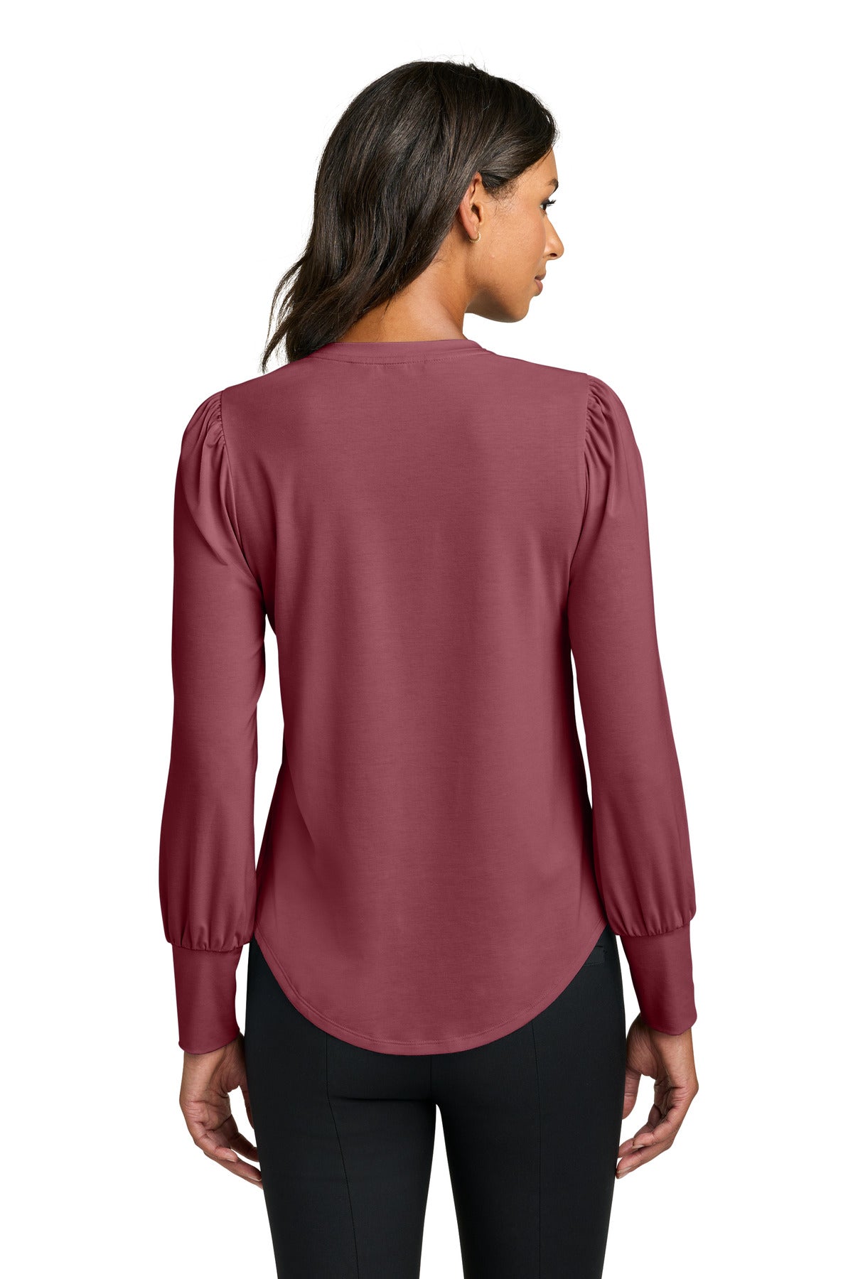 Rosewood Mercer+Mettle Women's Stretch Jersey Long Sleeve Blouson Top MM1019