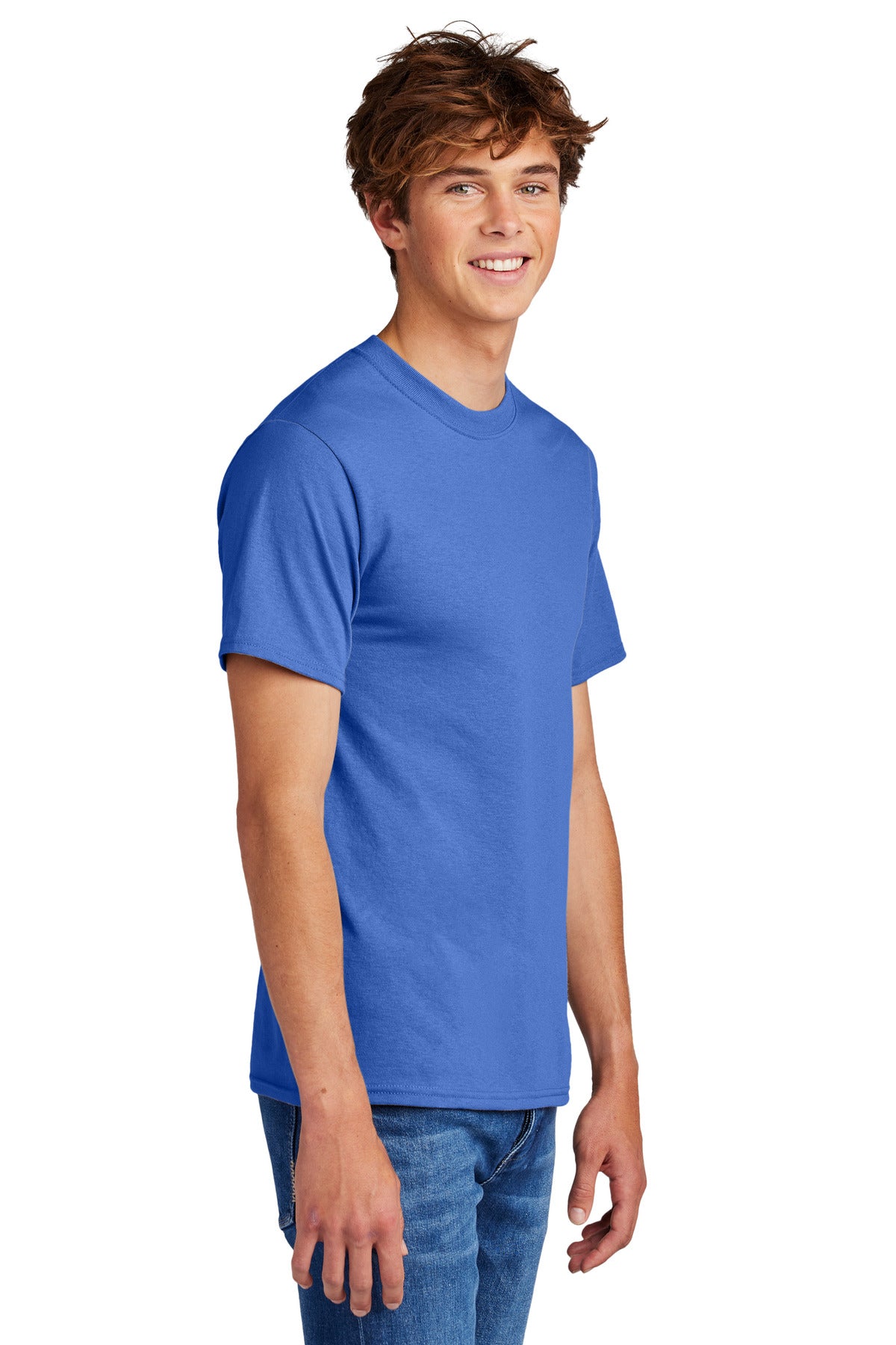 Royal Blue Port & Co Core Blend Tee. PC55