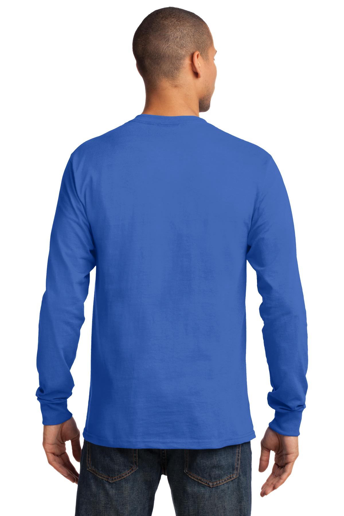 Royal Blue Port & Co Long Sleeve Essential Tee. PC61LS