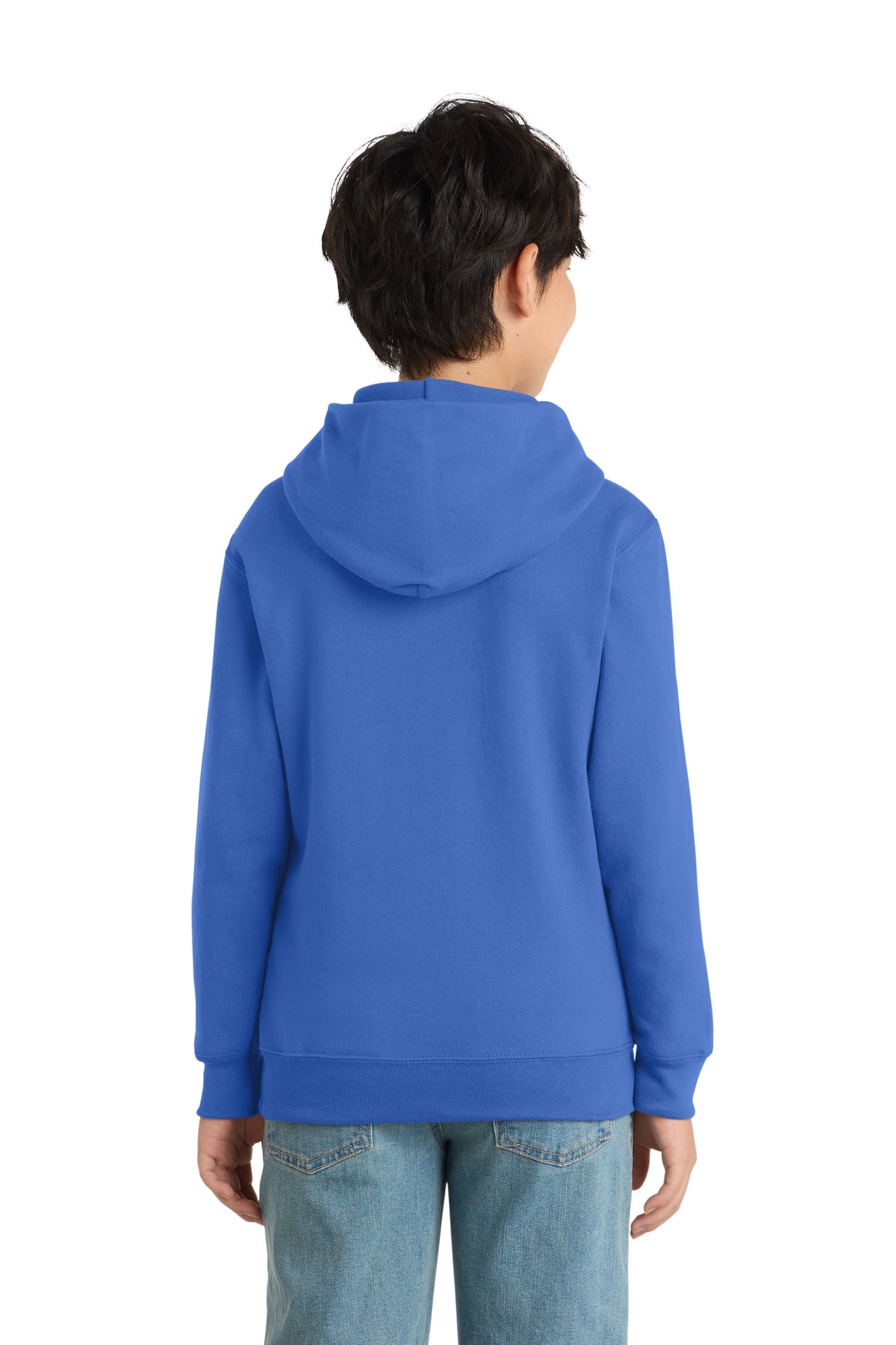 Royal Blue Port & Co Youth Core Fleece Pullover Hooded Sweatshirt. PC90YH