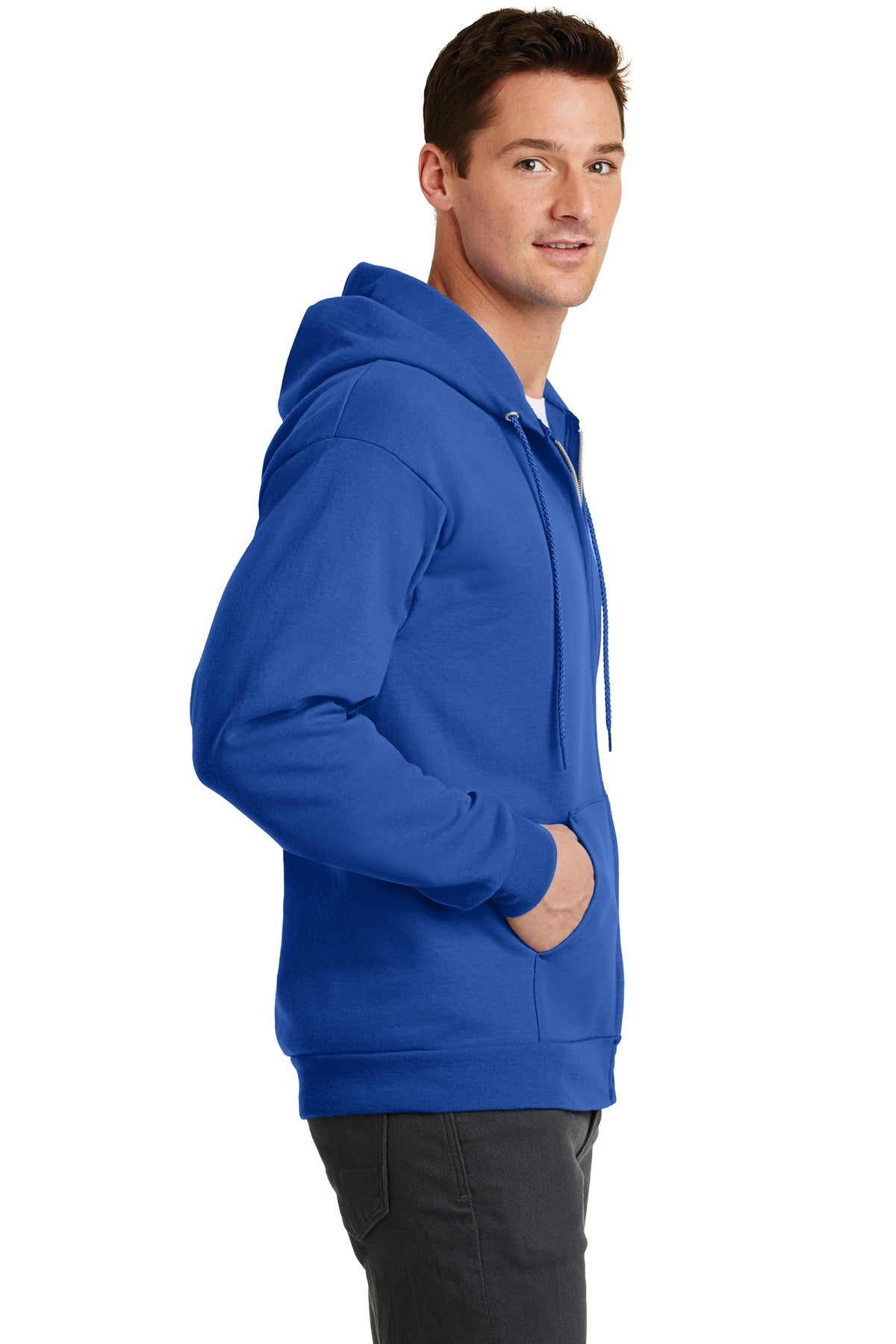 Royal Port & Co Core Fleece Full-Zip Hooded Sweatshirt. PC78ZH