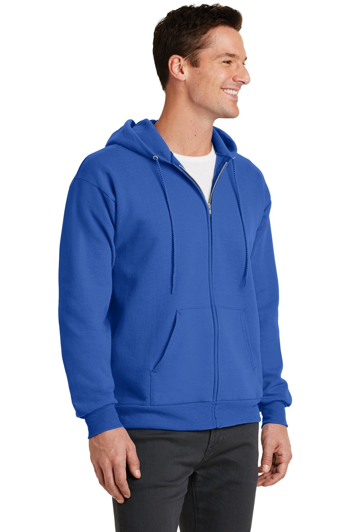 Royal Port & Co Core Fleece Full-Zip Hooded Sweatshirt. PC78ZH