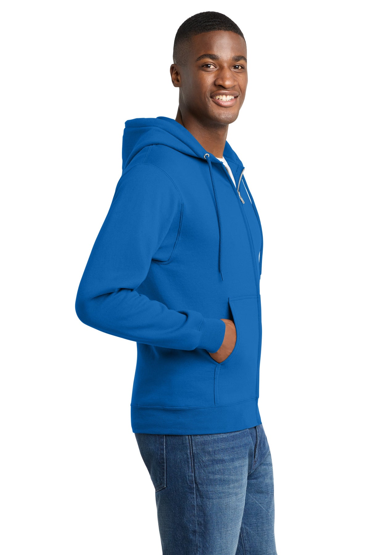 Royal Port & Co Core Fleece Full-Zip Hooded Sweatshirt. PC78ZH