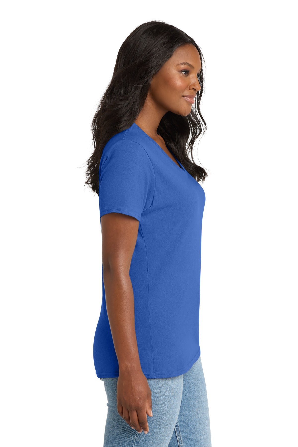 Royal Port & Co Women's Core Cotton V-Neck Tee. LPC54V