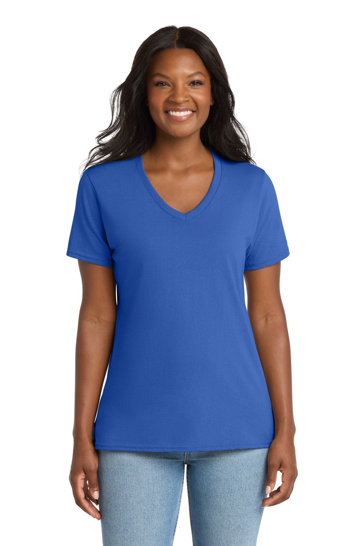 Royal Port & Co Women's Core Cotton V-Neck Tee. LPC54V