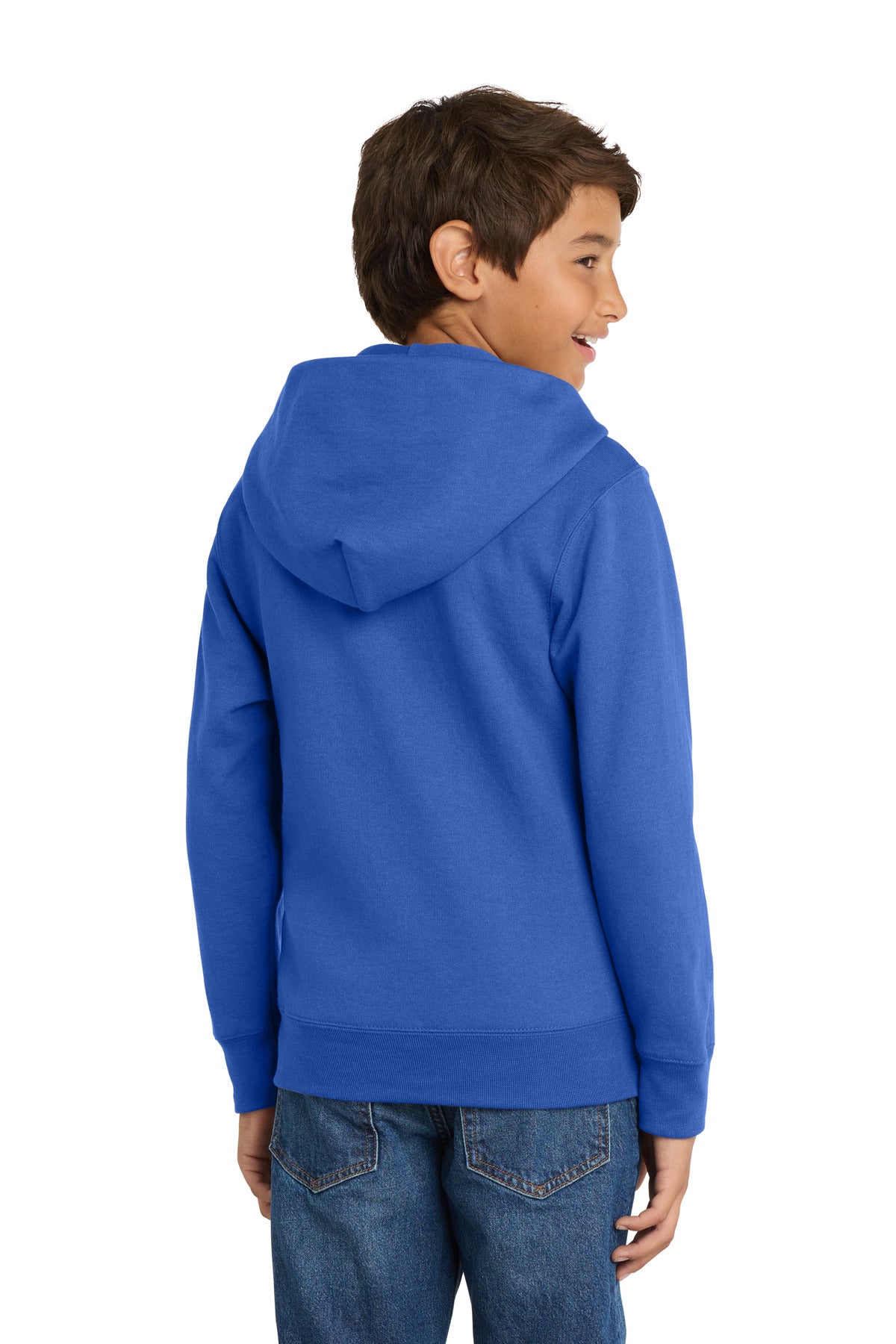 Royal Port & Co Youth Core Fleece Full-Zip Hooded Sweatshirt. PC90YZH
