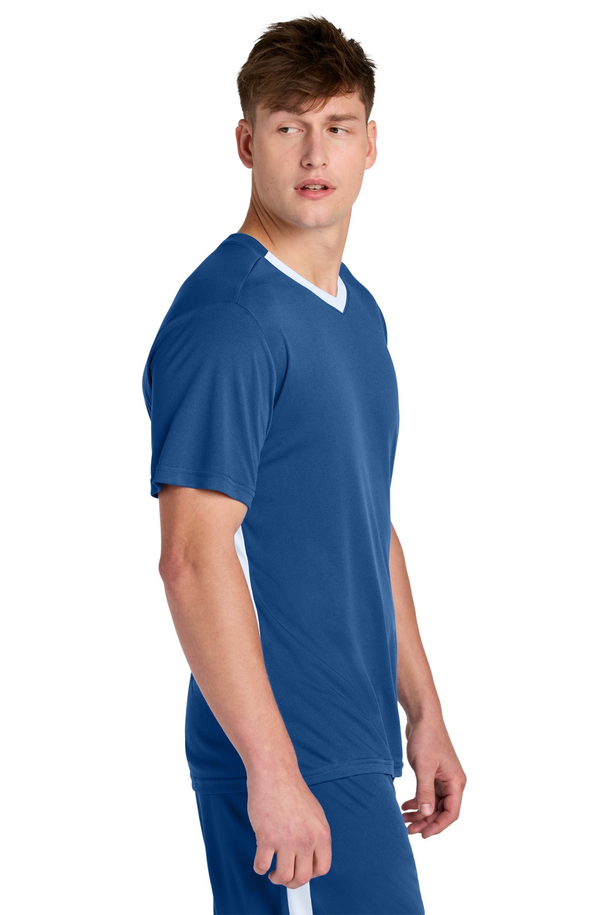 Royal/Wht Sport-Tek Competitor United V-Neck ST101