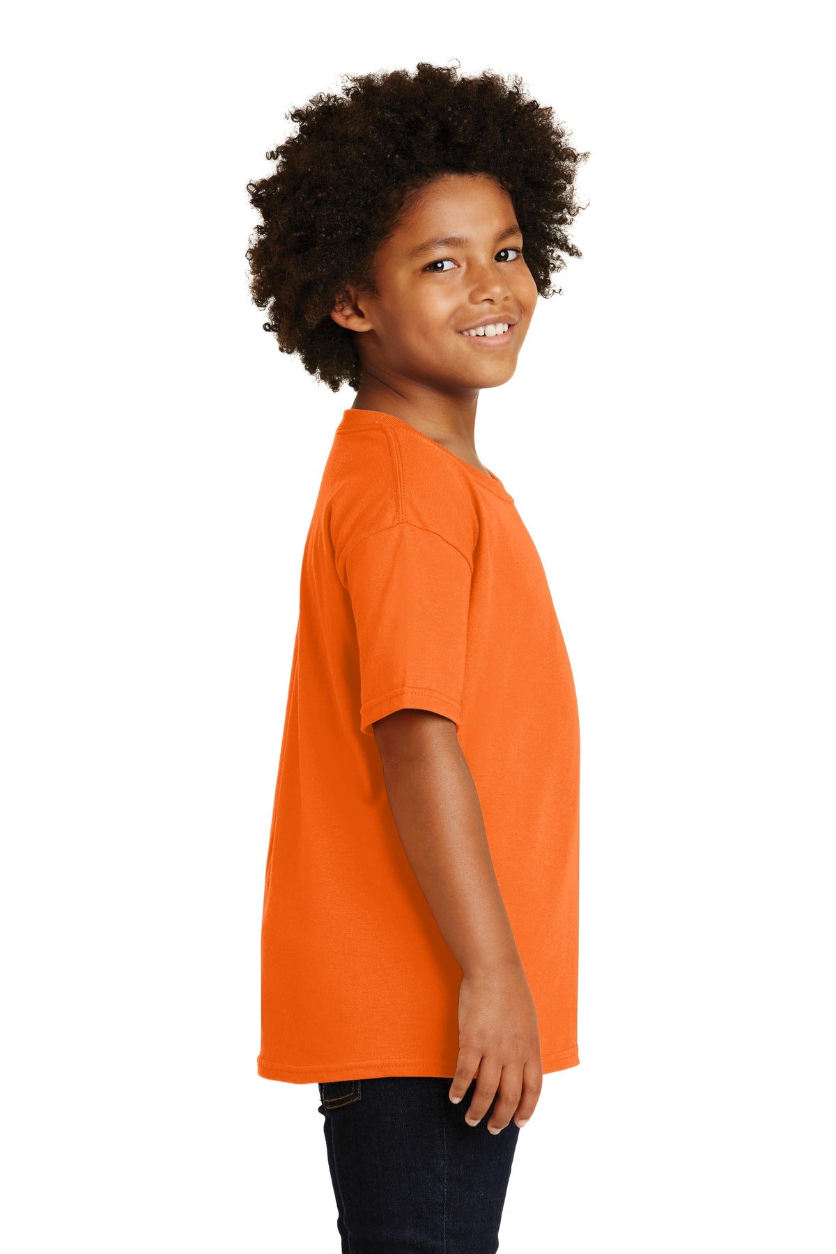 S Orange Gildan - Youth Heavy Cotton 100% Cotton T-Shirt. 5000B