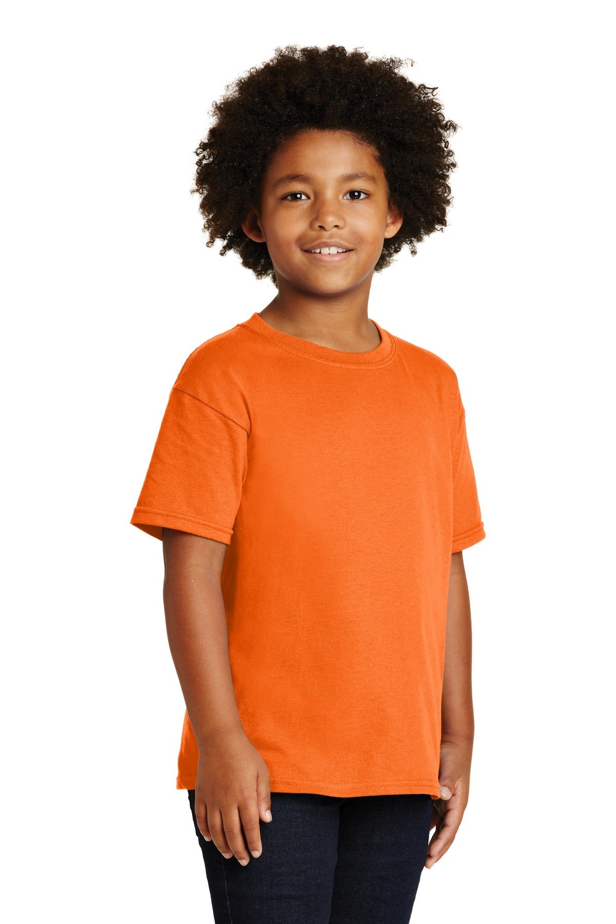 S Orange Gildan - Youth Heavy Cotton 100% Cotton T-Shirt. 5000B