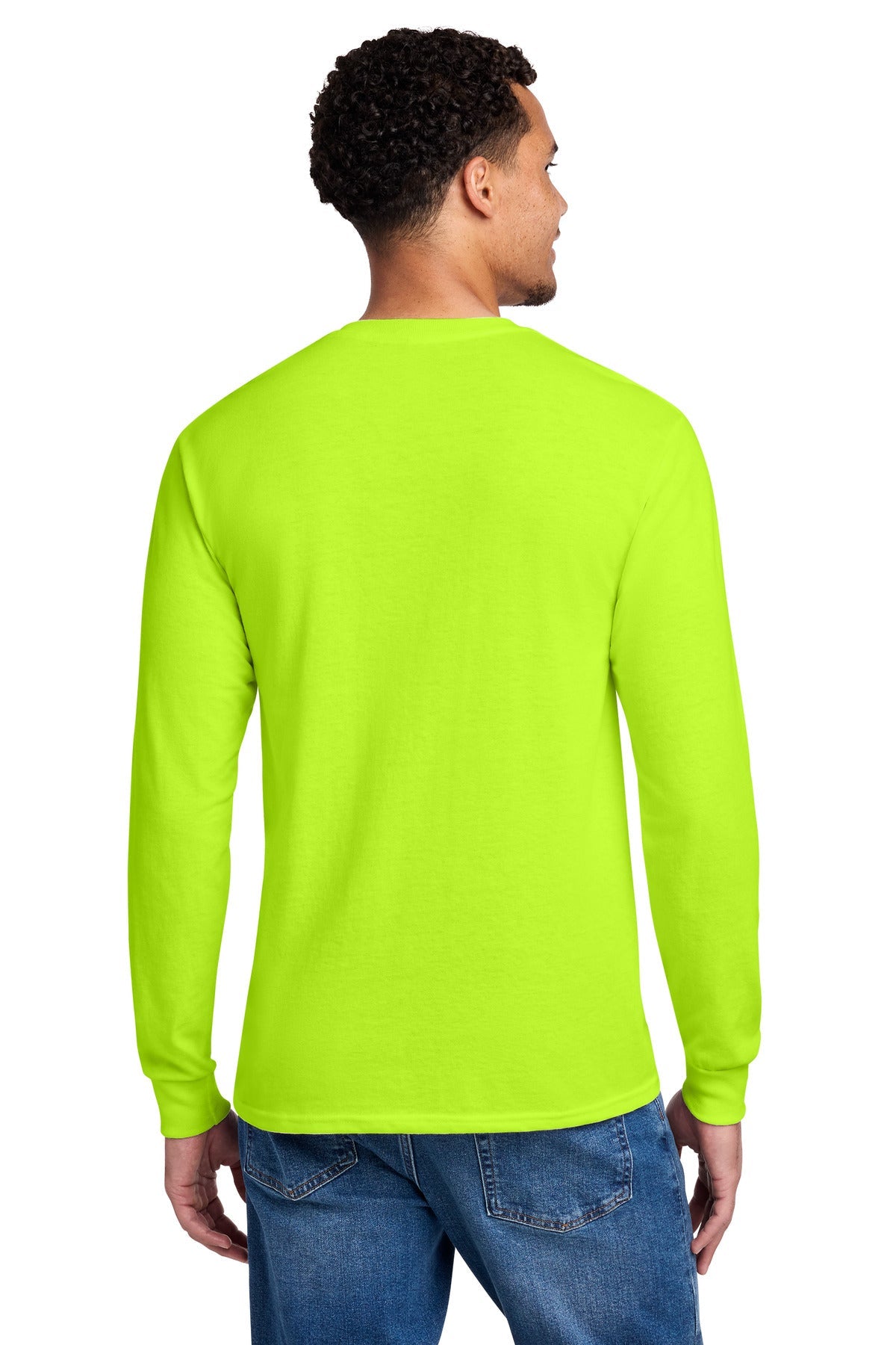 Safety Green Jerzees - Dri-Power 50/50 Cotton/Poly Long Sleeve T-Shirt. 29LS