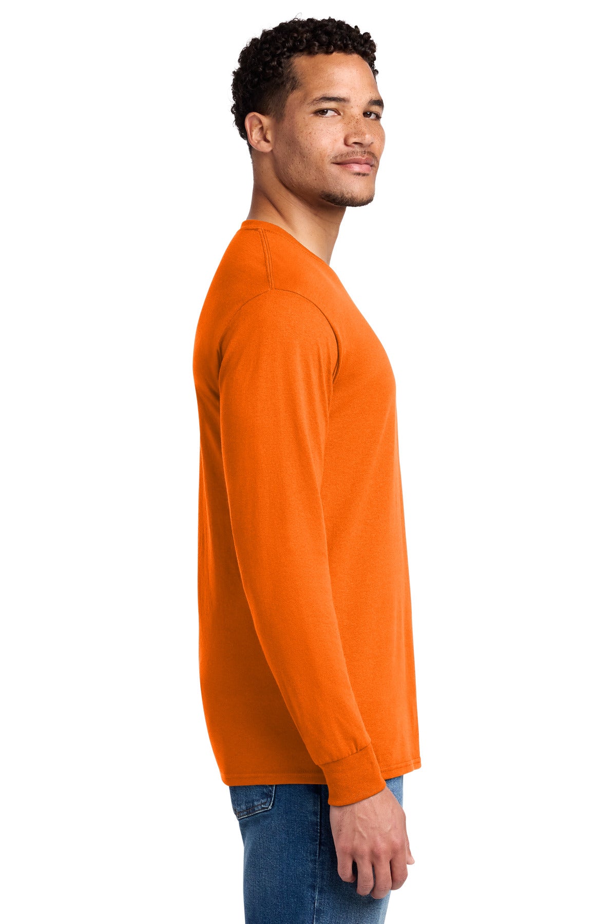 Safety Orange Jerzees - Dri-Power 50/50 Cotton/Poly Long Sleeve T-Shirt. 29LS