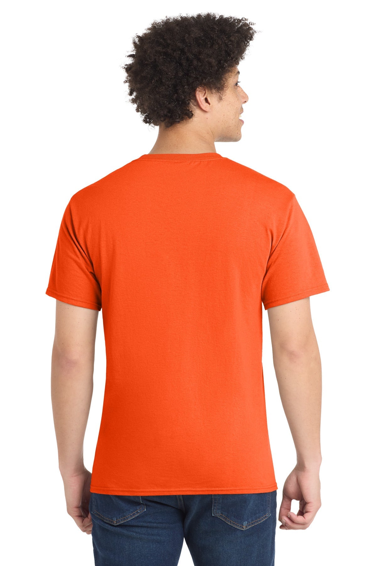 Safety Orange Port & Co Tall Core Blend Tee. PC55T
