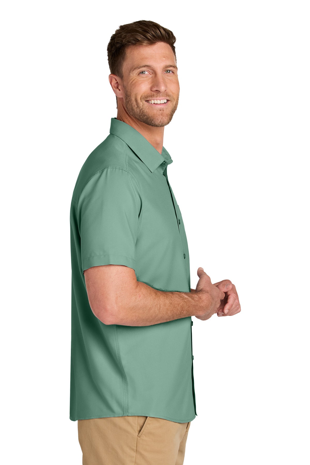 Sage Port Authority Short Sleeve UV Dockside Shirt W963