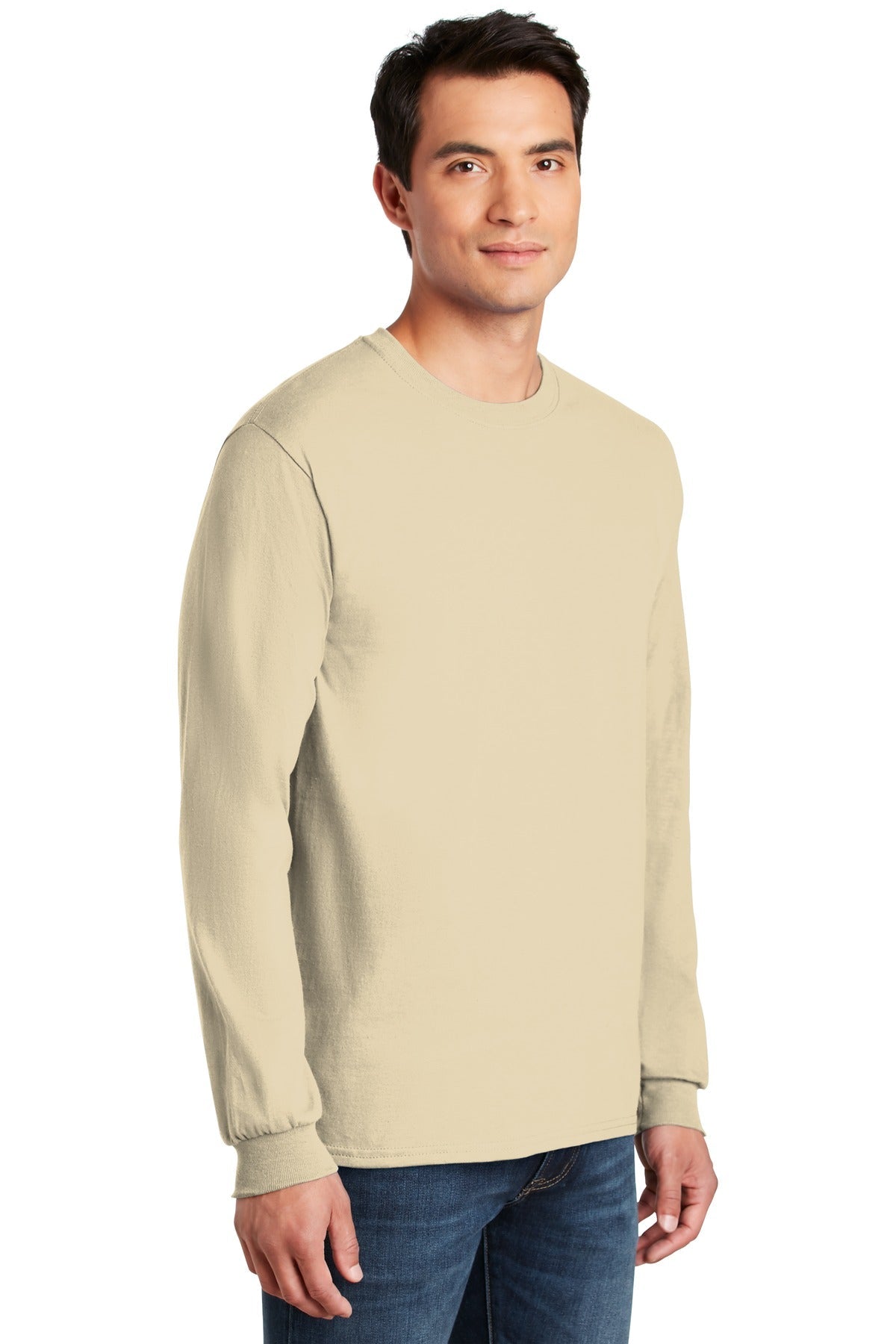 Sand Gildan - Ultra Cotton 100% US Cotton Long Sleeve T-Shirt. G2400