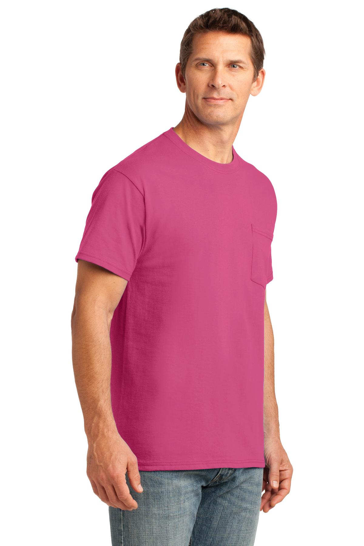 Sangria Port & Co Core Cotton Pocket Tee. PC54P