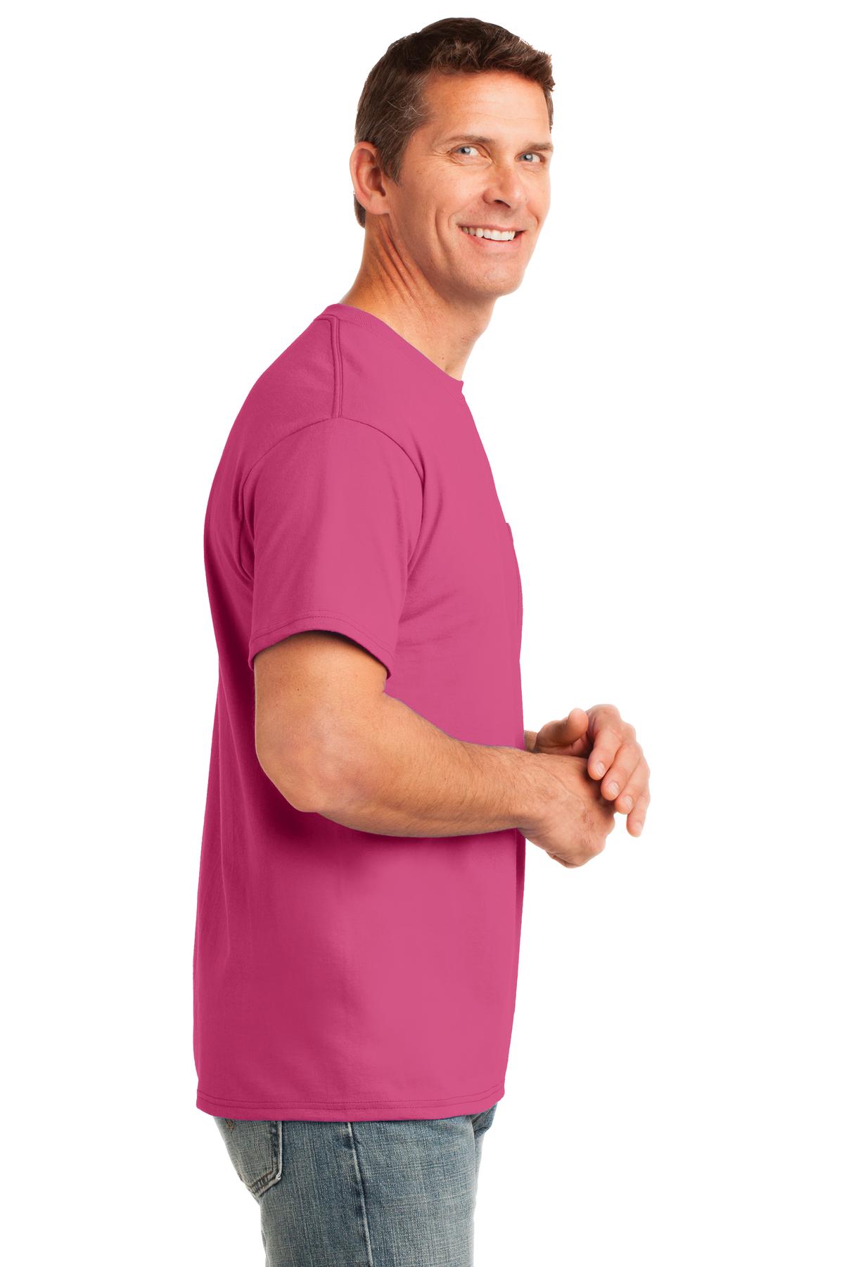 Sangria Port & Co Core Cotton Pocket Tee. PC54P