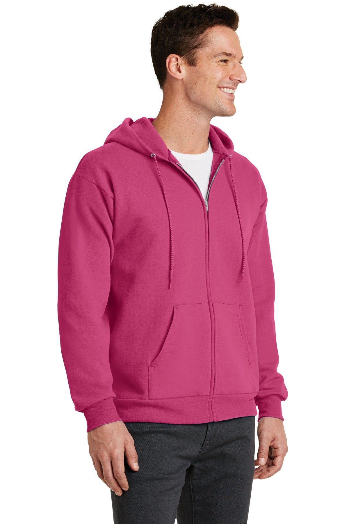 Sangria Port & Co Core Fleece Full-Zip Hooded Sweatshirt. PC78ZH
