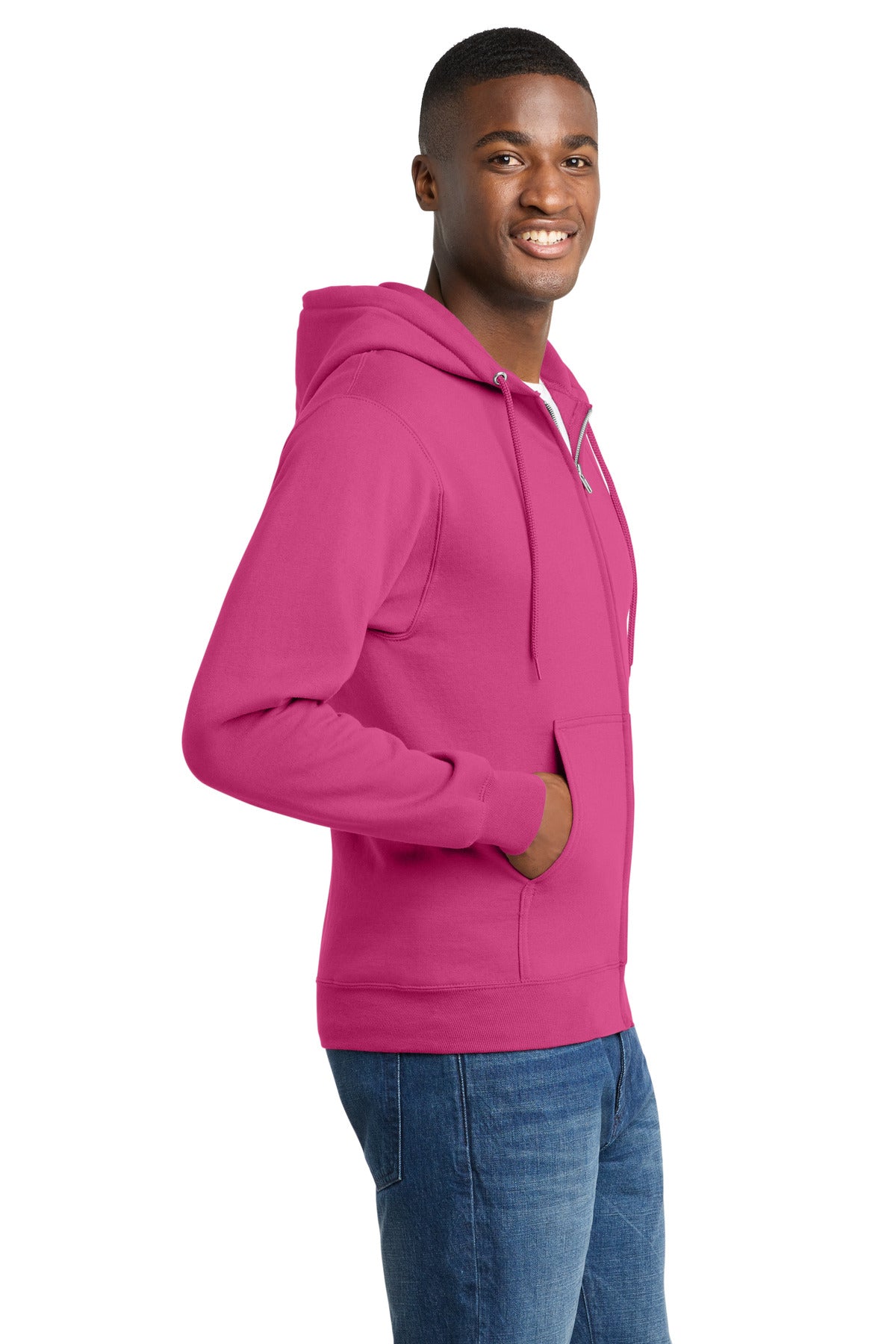 Sangria Port & Co Core Fleece Full-Zip Hooded Sweatshirt. PC78ZH