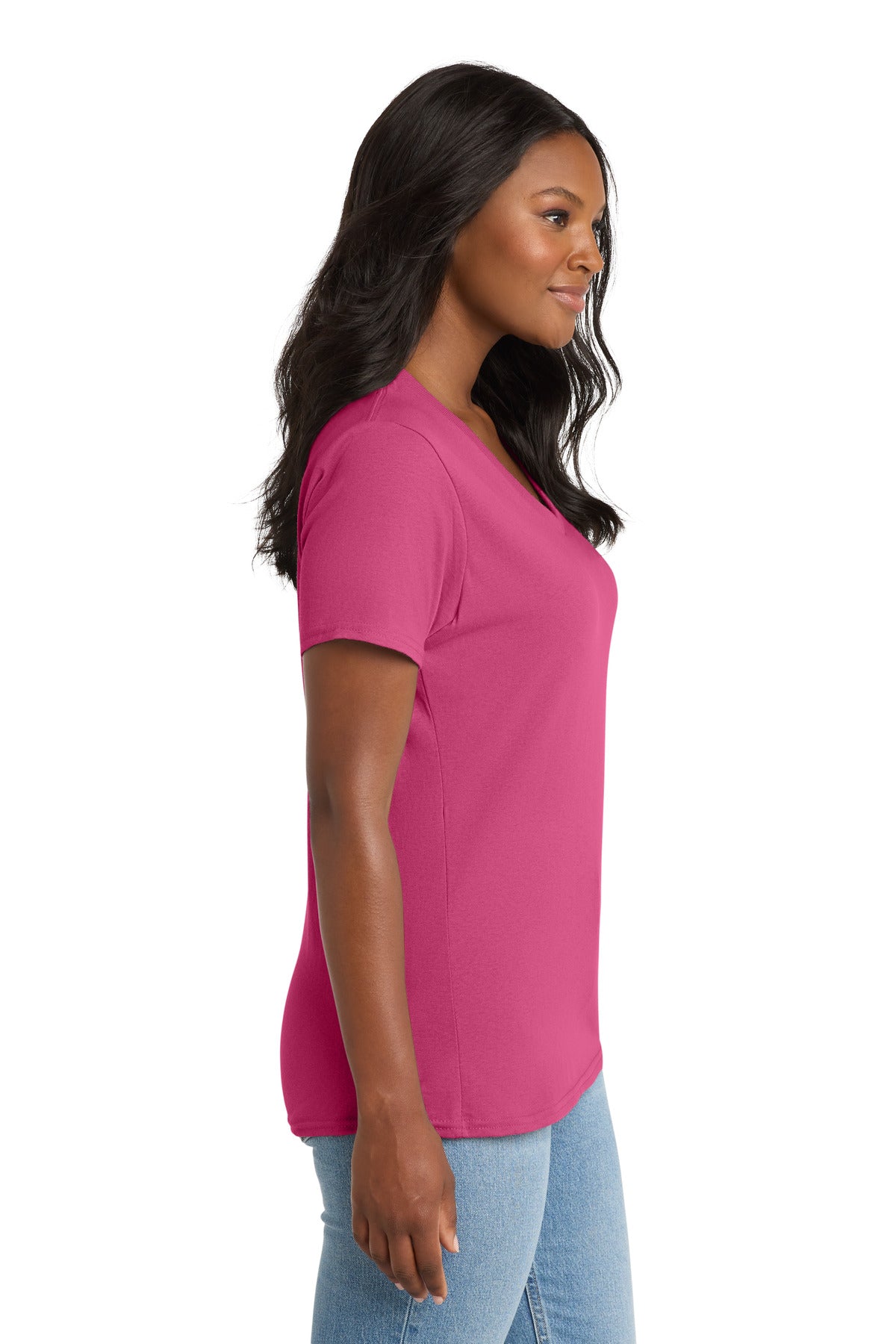 Sangria Port & Co Women's Core Cotton V-Neck Tee. LPC54V