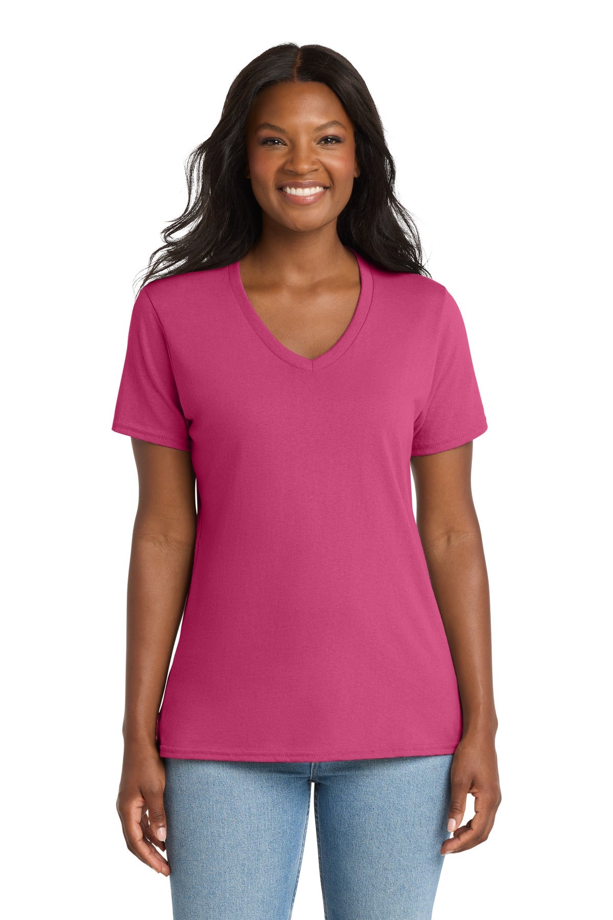 Sangria Port & Co Women's Core Cotton V-Neck Tee. LPC54V