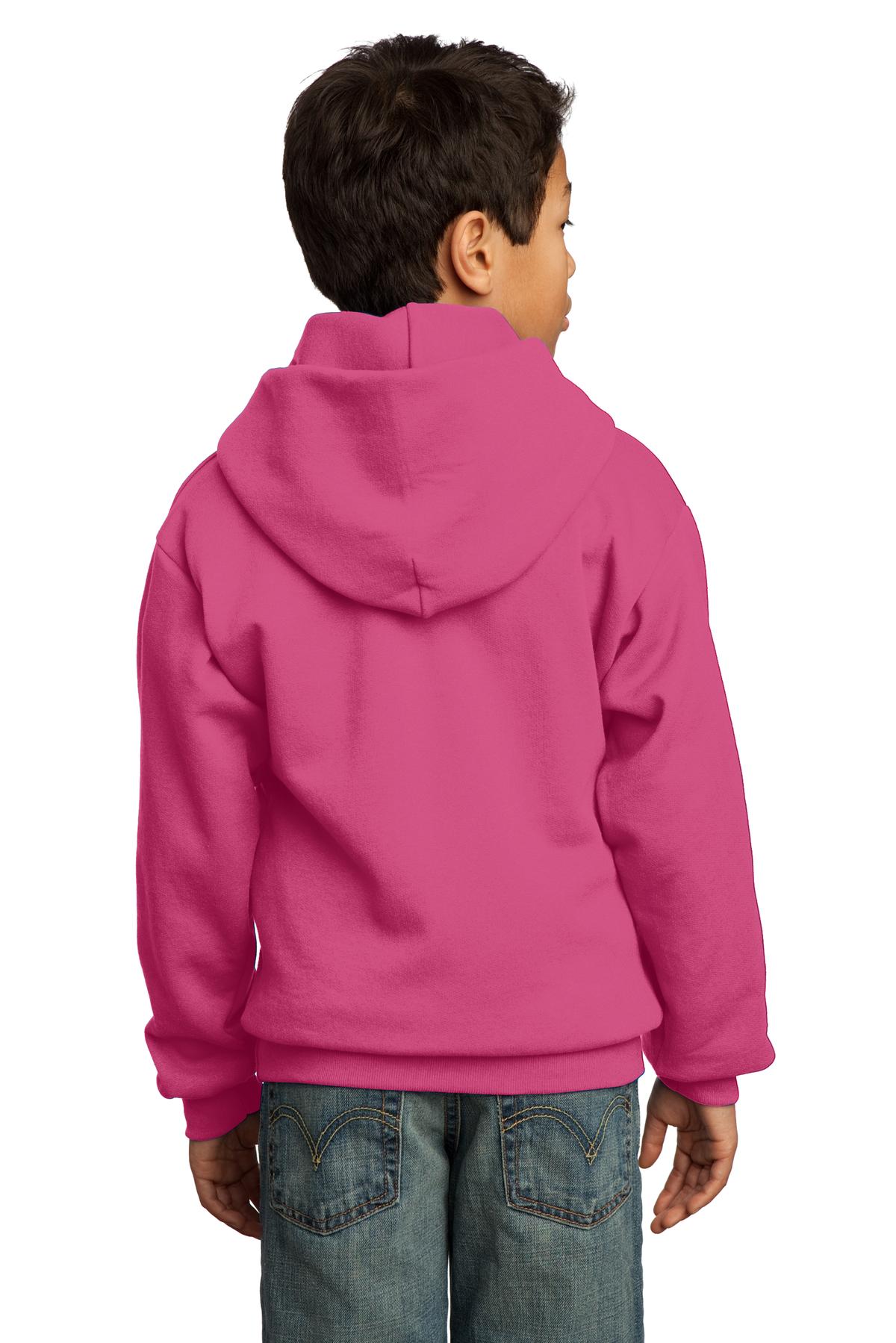 Sangria Port & Co Youth Core Fleece Pullover Hooded Sweatshirt. PC90YH