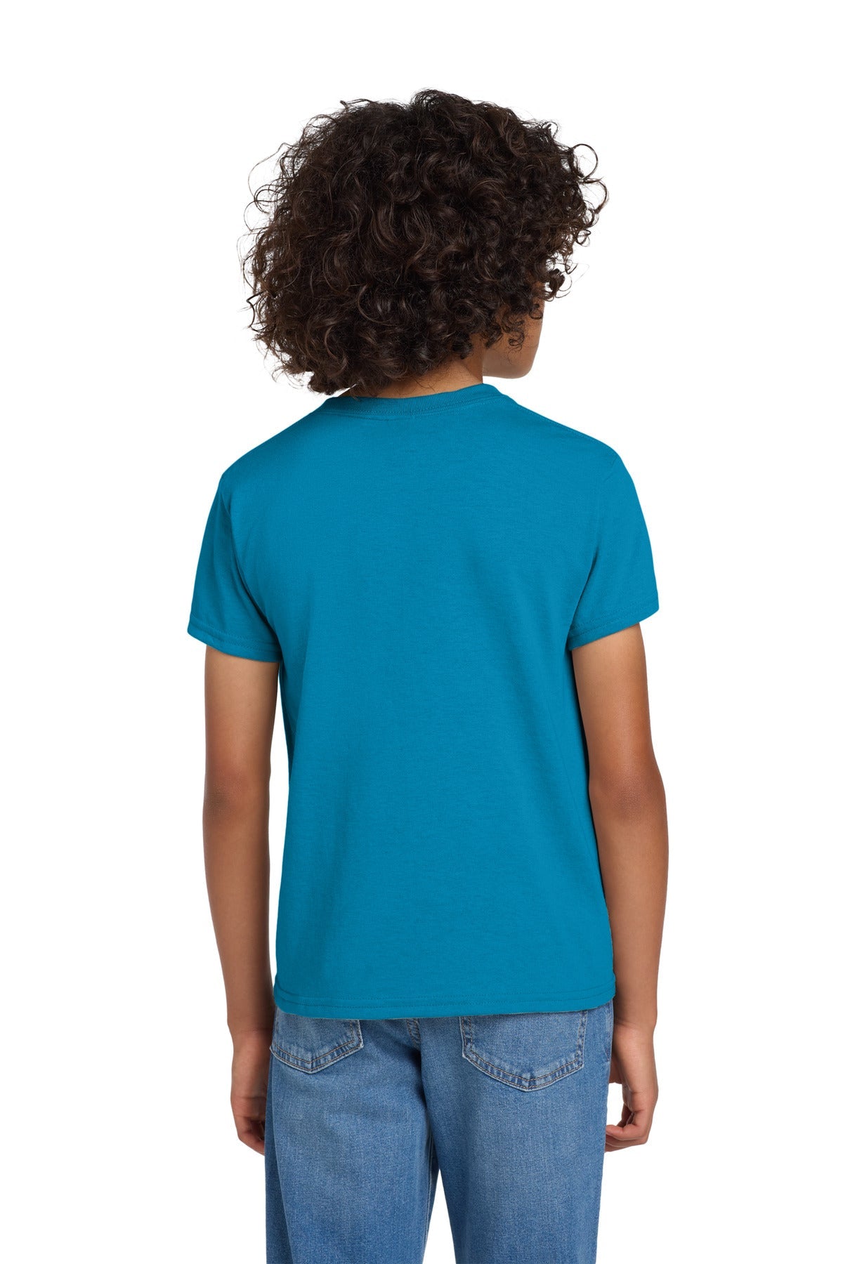 Sapphire Gildan Youth DryBlend 50 Cotton/50 Poly T-Shirt. 8000B
