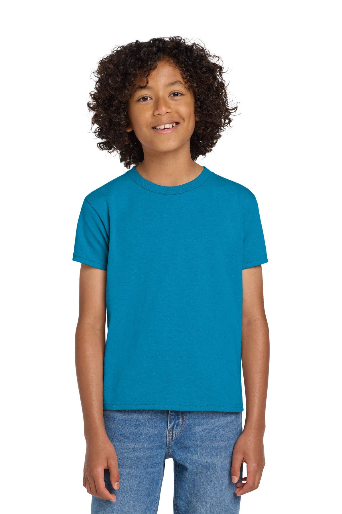 Sapphire Gildan Youth DryBlend 50 Cotton/50 Poly T-Shirt. 8000B