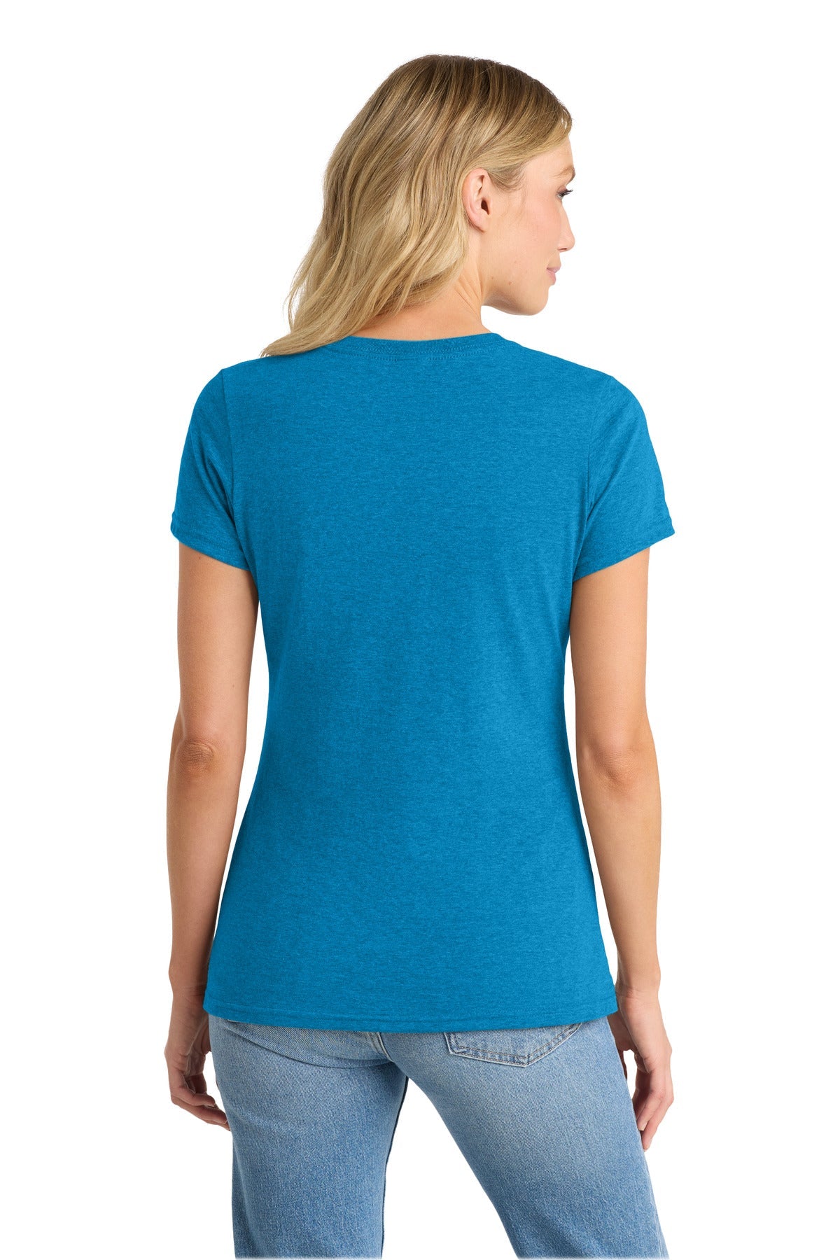Sapphire Hthr Port & Co Women's Fan Favorite Blend V-Neck Tee. LPC455V
