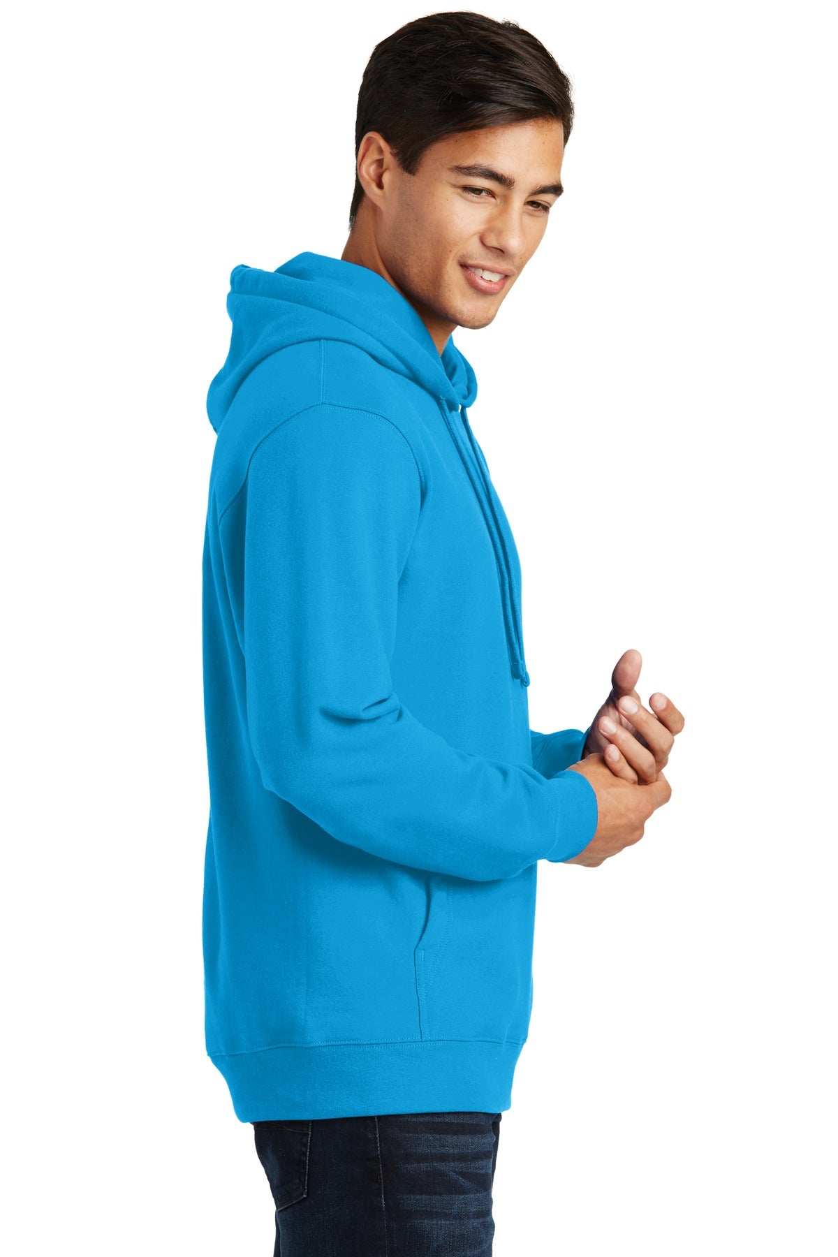 Sapphire Port & Co Fan Favorite Fleece Pullover Hooded Sweatshirt. PC850H