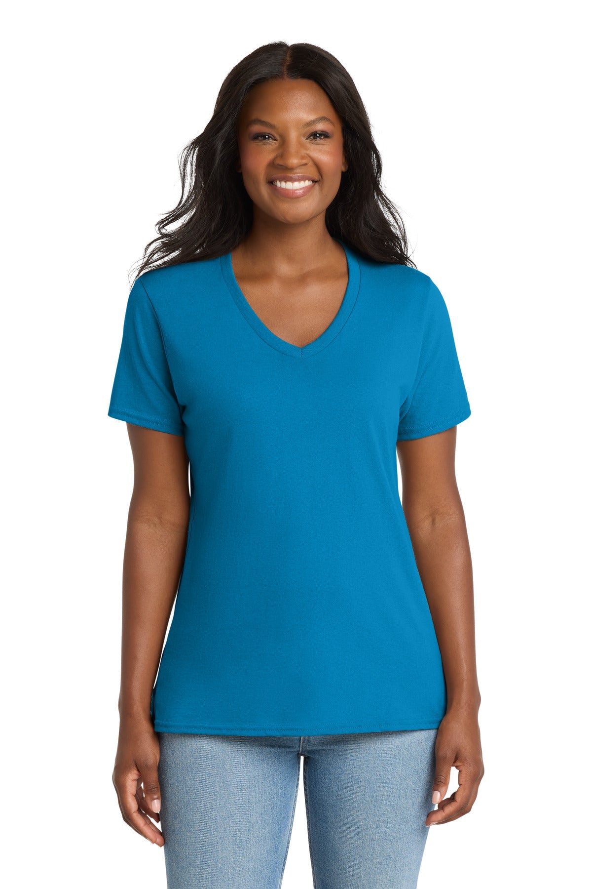 Sapphire Port & Co Women's Core Cotton V-Neck Tee. LPC54V