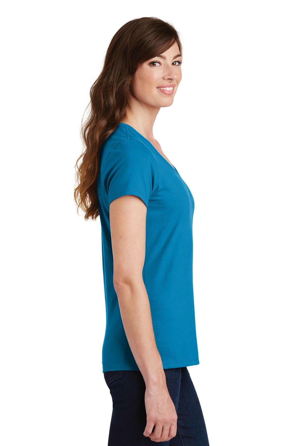Sapphire Port & Co Women's Fan Favorite V-Neck Tee. LPC450V