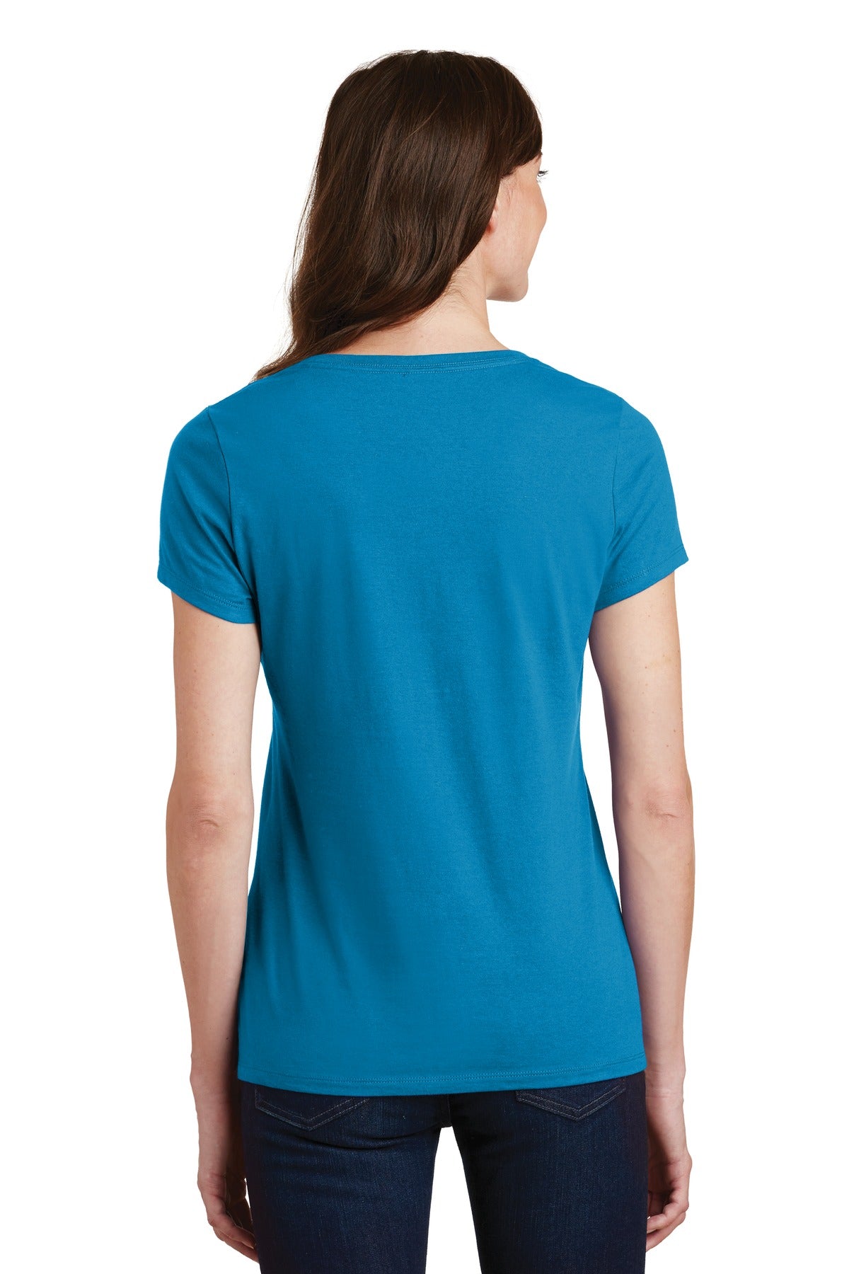Sapphire Port & Co Women's Fan Favorite V-Neck Tee. LPC450V