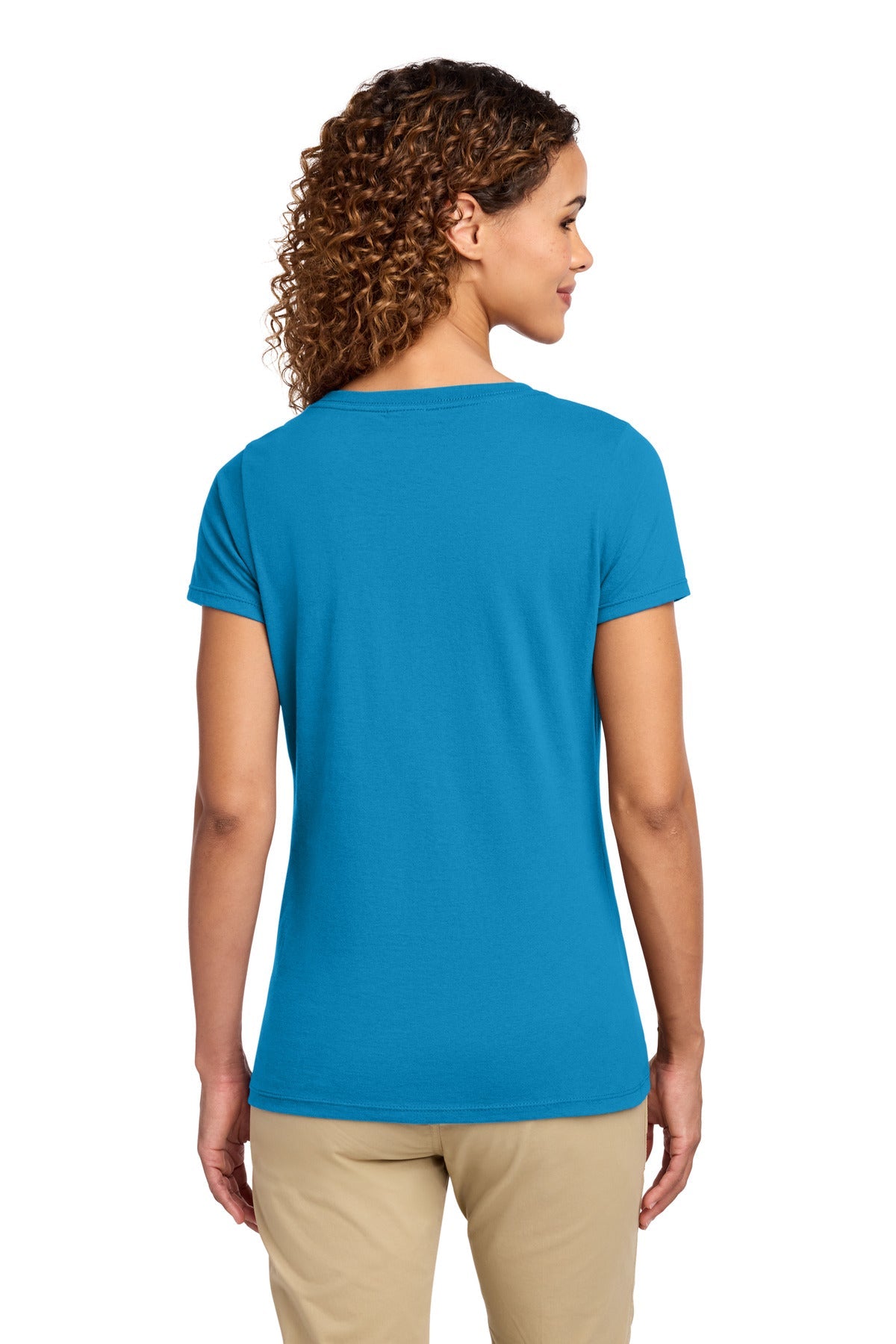 Sapphire Port & Co Women's Fan Favorite V-Neck Tee. LPC450V
