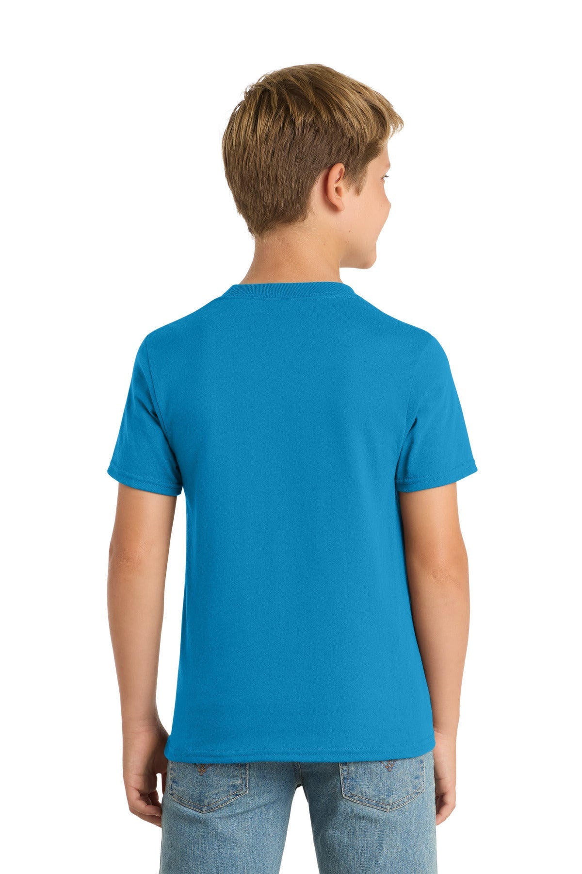 Sapphire Port & Co Youth Core Blend Tee. PC55Y